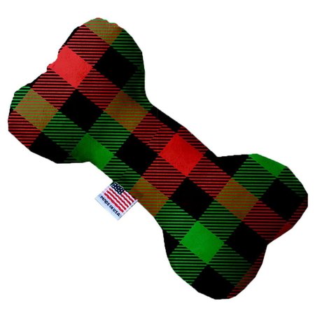 MIRAGE PET PRODUCTS Christmas Plaid 10 in. Bone Dog Toy 1306-TYBN10
